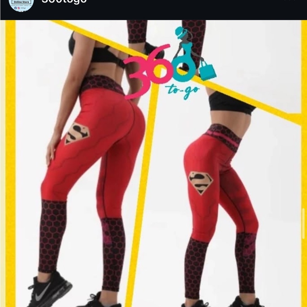 Red and Black Superhero Leggings